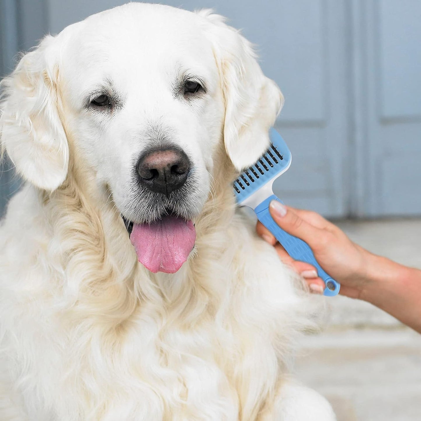 Professional Pet Deshedding Brush for Dogs and Cats - Reduces Shedding by Up to 90%, Gently Removes Loose Undercoat and Mats for Short and Long Thick Hair