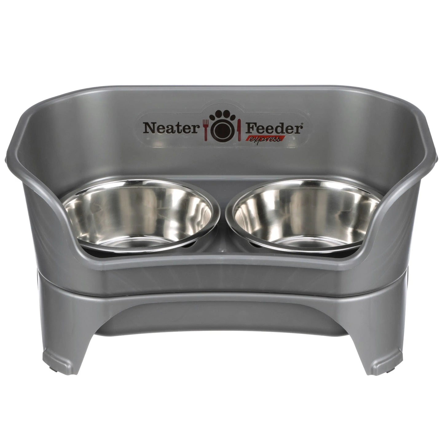 EXPRESS Neater Feeder for Dogs - MESS PROOF PET BOWLS, Stainless Steel Bowls, Raised Walls, Elevated Feeder, Bpa-Free, Top-Rack Dishwasher Safe, Made in USA