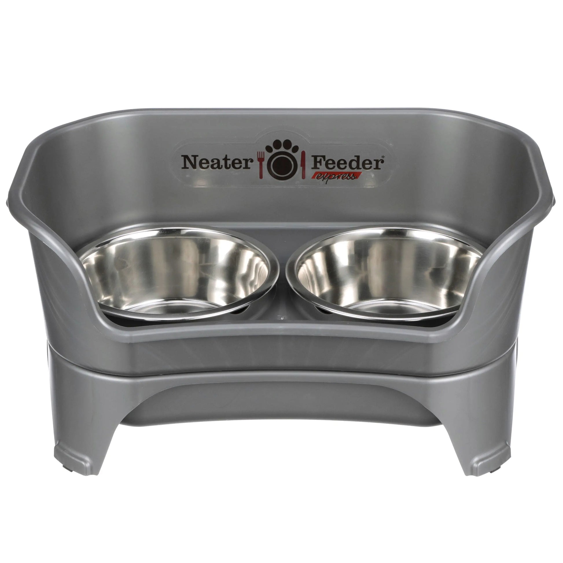 EXPRESS Neater Feeder for Dogs - MESS PROOF PET BOWLS, Stainless Steel Bowls, Raised Walls, Elevated Feeder, Bpa-Free, Top-Rack Dishwasher Safe, Made in USA