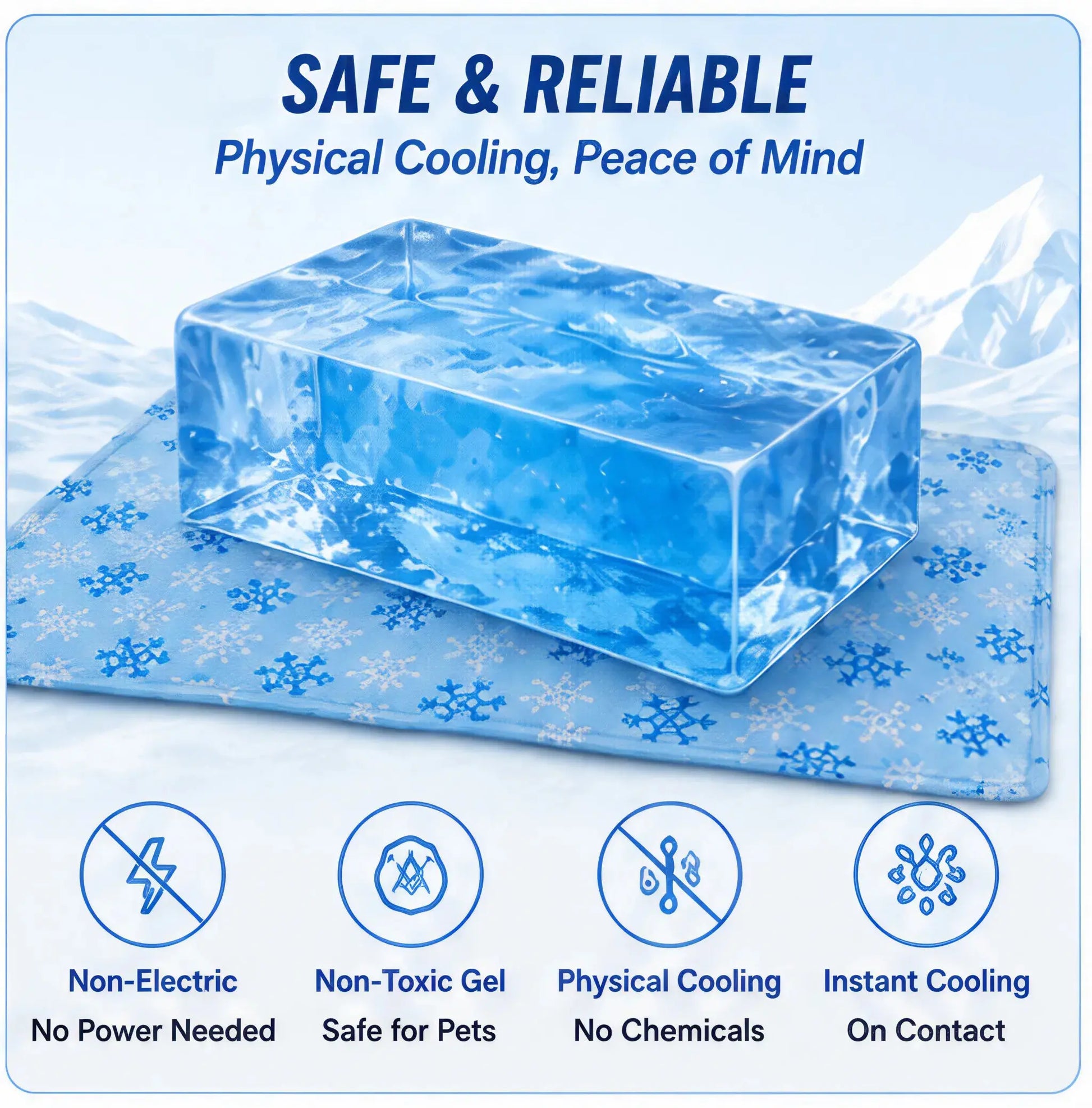 Pet Cooling Mat - Washable Gel, Waterproof Ice Silk Pad for Dogs & Cats, Suitable for Couch, Crate (Sizes S-L)