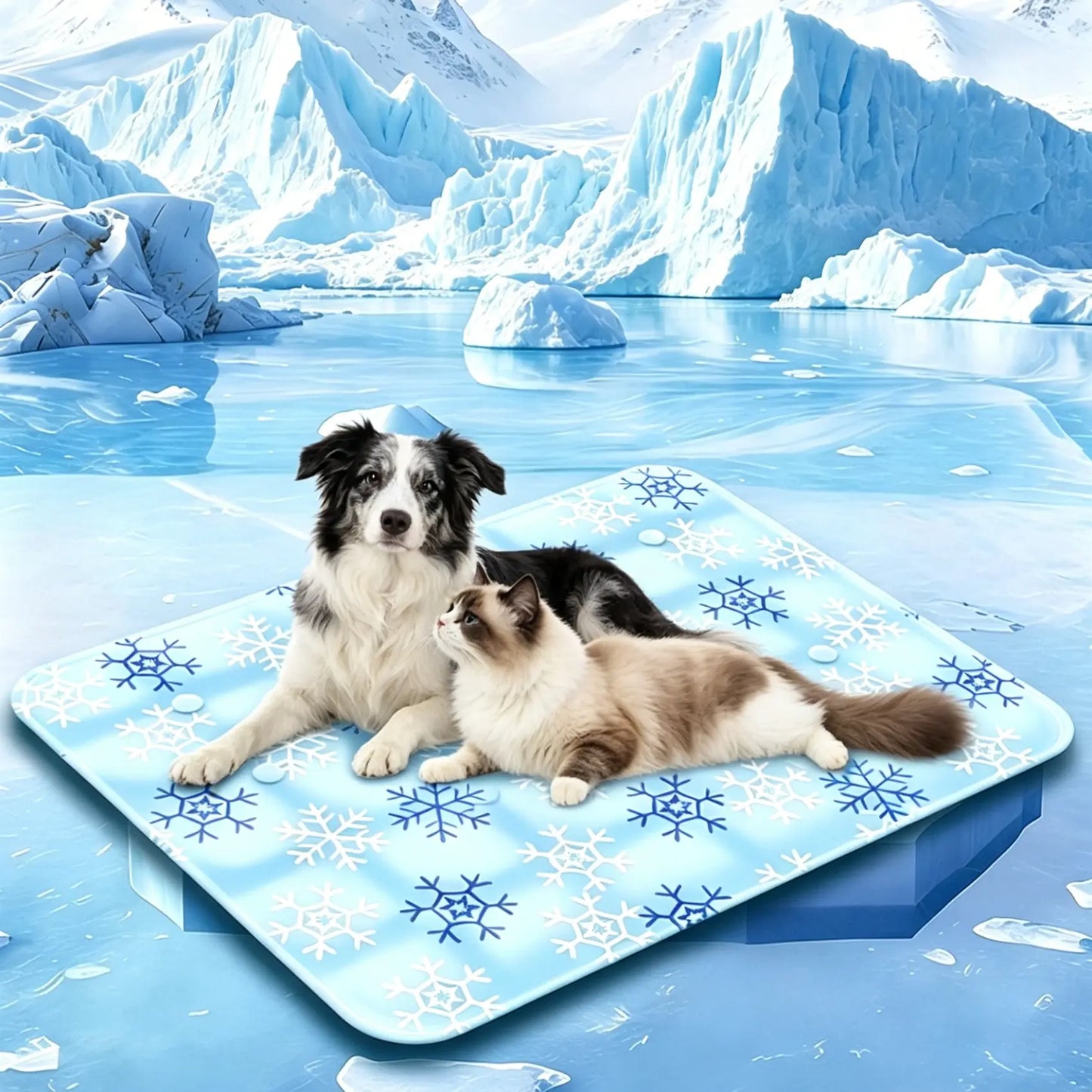 Pet Cooling Mat - Washable Gel, Waterproof Ice Silk Pad for Dogs & Cats, Suitable for Couch, Crate (Sizes S-L)
