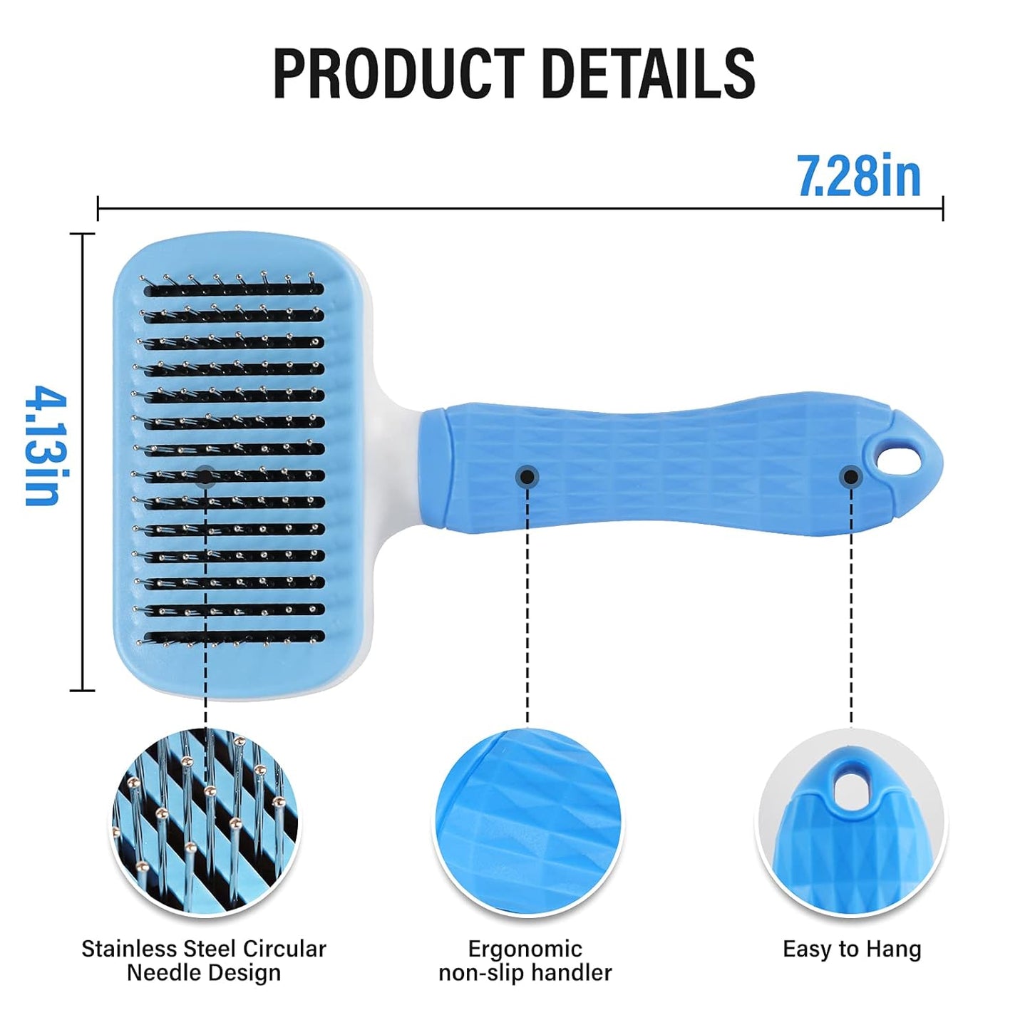 Professional Pet Deshedding Brush for Dogs and Cats - Reduces Shedding by Up to 90%, Gently Removes Loose Undercoat and Mats for Short and Long Thick Hair