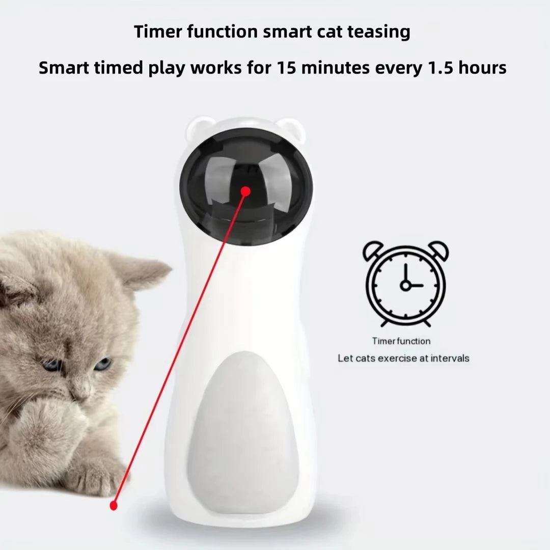 Automatic Adjustable Cat Laser Toy - Interactive LED Teaser for Kitten Training, USB Rechargeable, Multi-Angle Design
