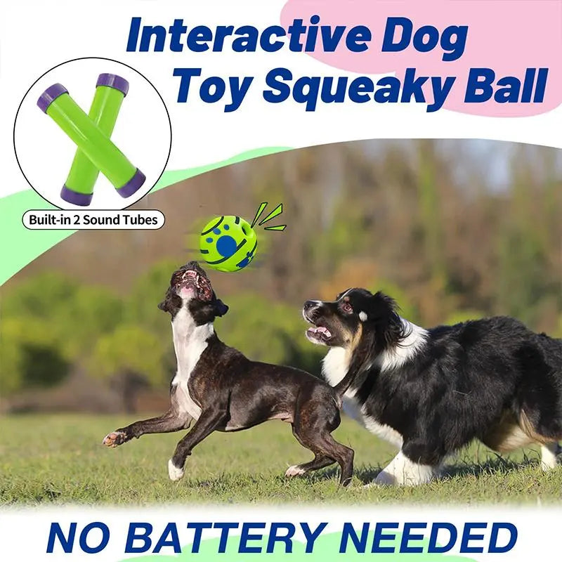 Durable Interactive Dog Toy Ball - Squeaky Wag Ball for Training and Play, Ideal for Indoor & Outdoor Use, Perfect Gift for Pets and Special Occasions