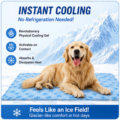 Pet Cooling Mat - Washable Gel, Waterproof Ice Silk Pad for Dogs & Cats, Suitable for Couch, Crate (Sizes S-L)