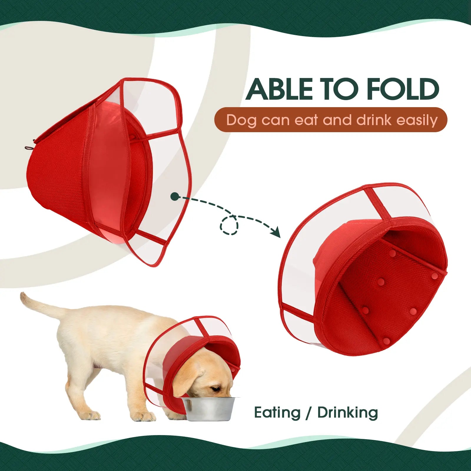 Kuoser Small Dog Cone Collar after Surgery, Soft Cone for Dogs to Stop Licking, Breathable Pet Recovery Collar Comfortable Elizabethan Collars, Adjustable Protective Dog Cones for Small Medium Large Dogs